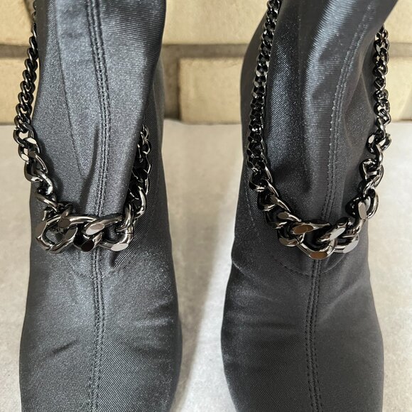 GUESS Women's Forsta Gray Satin Pointy Toe Stiletto Angle Boot, Size 7.5M - NEW - Picture 5 of 12